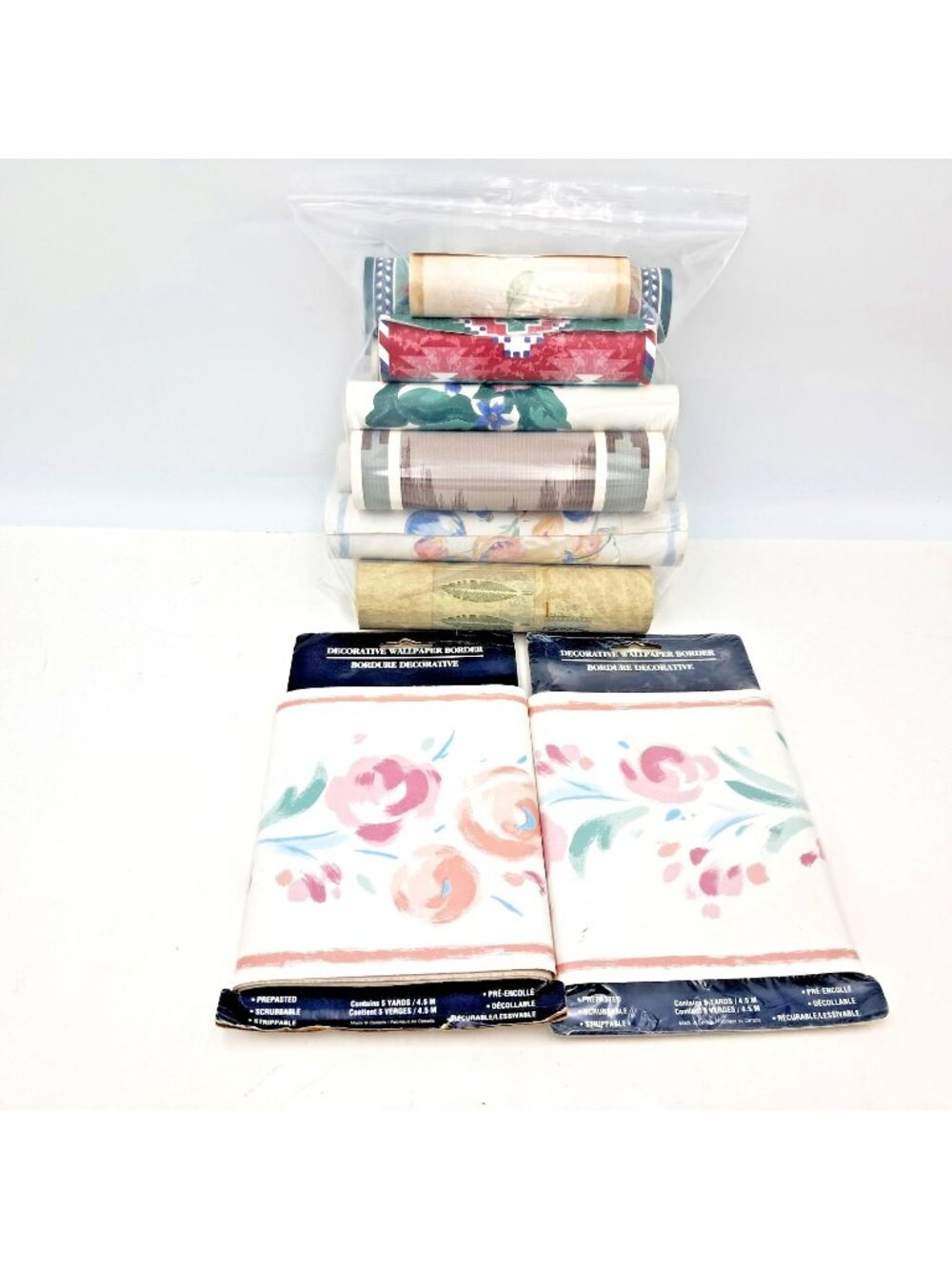Vintage Wallpaper Borders Assorted Lengths and Widths - Lot